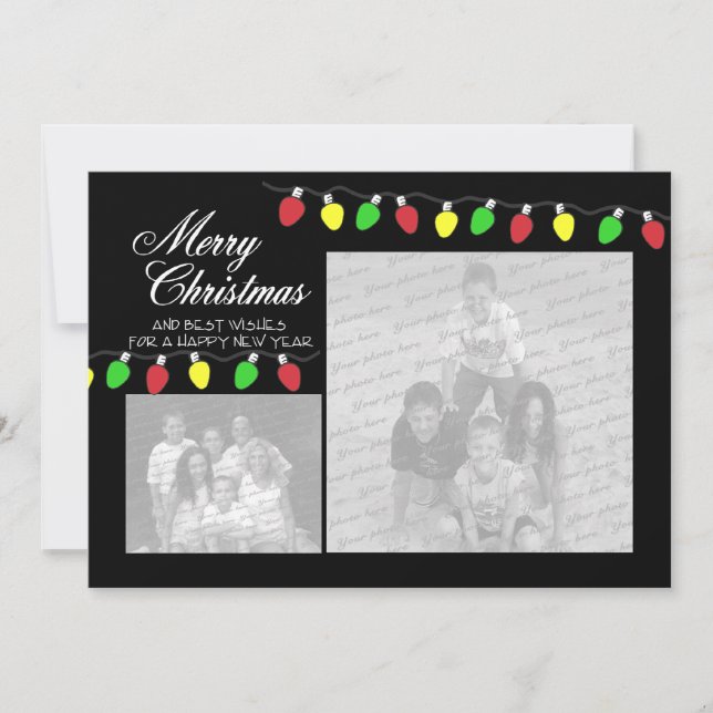 Holiday Lights Photo Flat Card (Front)