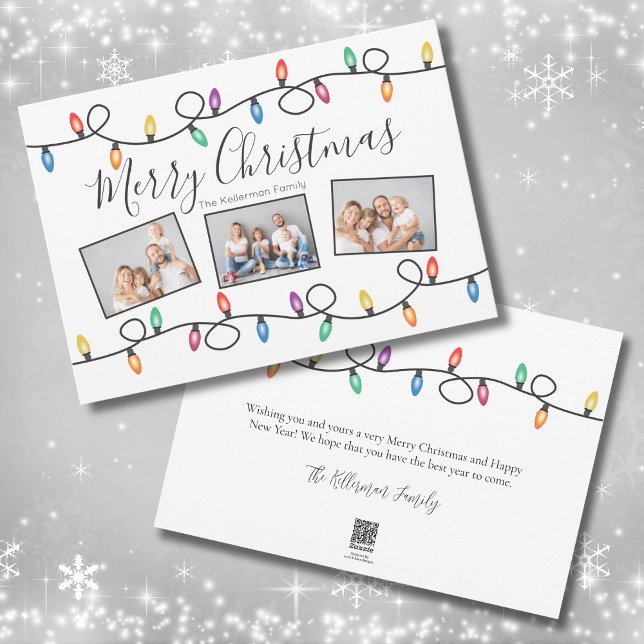 Holiday Lights Photo Merry Christmas Card (Festive Holiday Lights Photo Merry Christmas Card
)