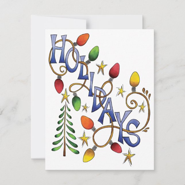 Holiday Lights Stars Christmas Party Invitation (Front)