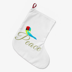 Holiday Little Bird Messenger of Peace Large Christmas Stocking