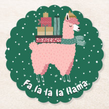 Holiday Llama Coaster - Fa la la la llama