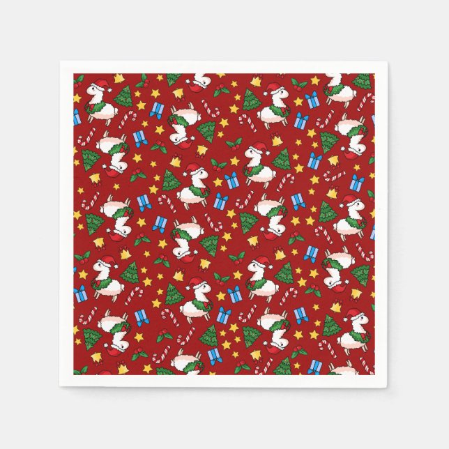Holiday Llama Madness Napkin (Front)