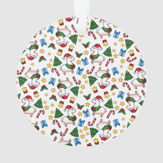 Holiday Llama Madness Ornament (Back)