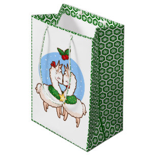 Holiday Love Llamas Medium Gift Bag