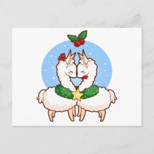 Holiday Love Llamas Postcard