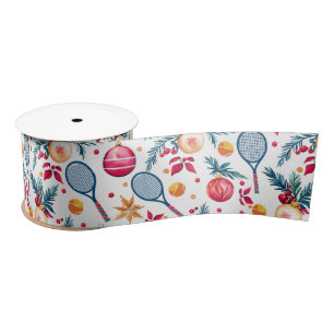 Holiday Love-Love tennis Christmas,  Satin Ribbon