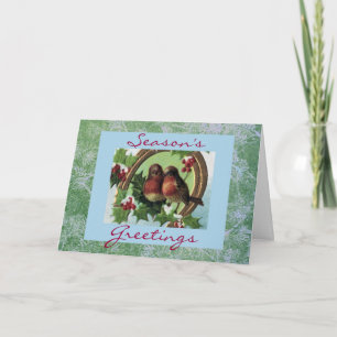Holiday Lovebirds card template