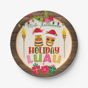 Holiday Luau Party Paper Plate - W