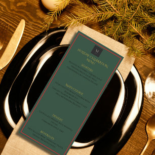 Holiday Luxe Elegant Christmas Menu Card