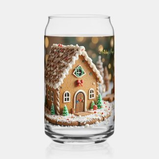 Holiday Magic in a Sugar Cottage Can Glass
