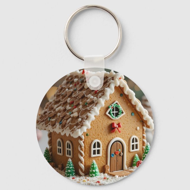 Holiday Magic in a Sugar Cottage Key Ring (Front)