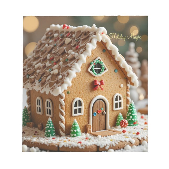 Holiday Magic in a Sugar Cottage Notepad (Front)