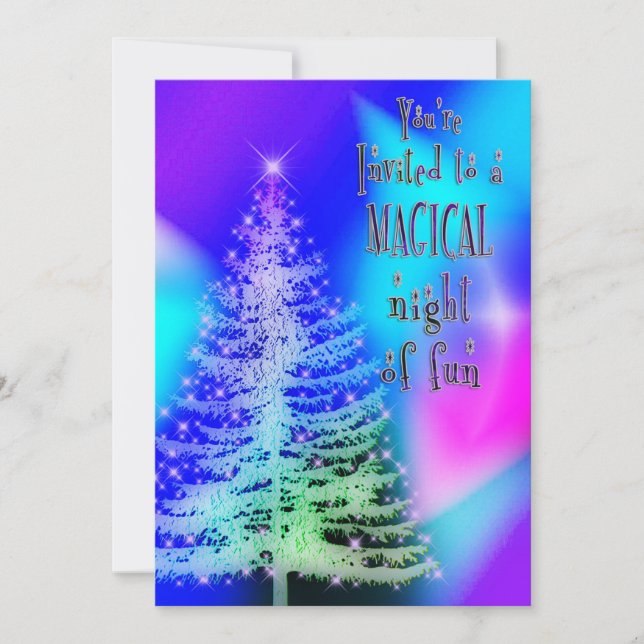 Holiday Magic Invitation - Northern Lights (Front)