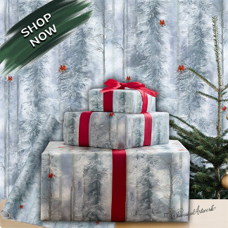 Holiday Magic Snowy Winter Forest Wrapping Paper