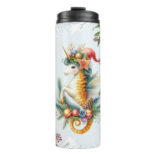 Holiday Magic Unicorn-Seahorse Thermal Tumbler