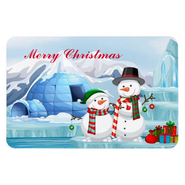 Holiday Magnet-Snowmen Magnet (Horizontal)