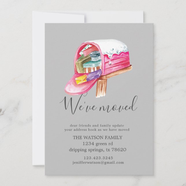 holiday mailbox Moving Announcement Card (Front)