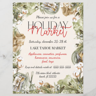 Holiday Market Christmas Decorations Invitation