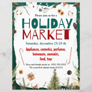 Holiday Market Christmas Decorations Invitation