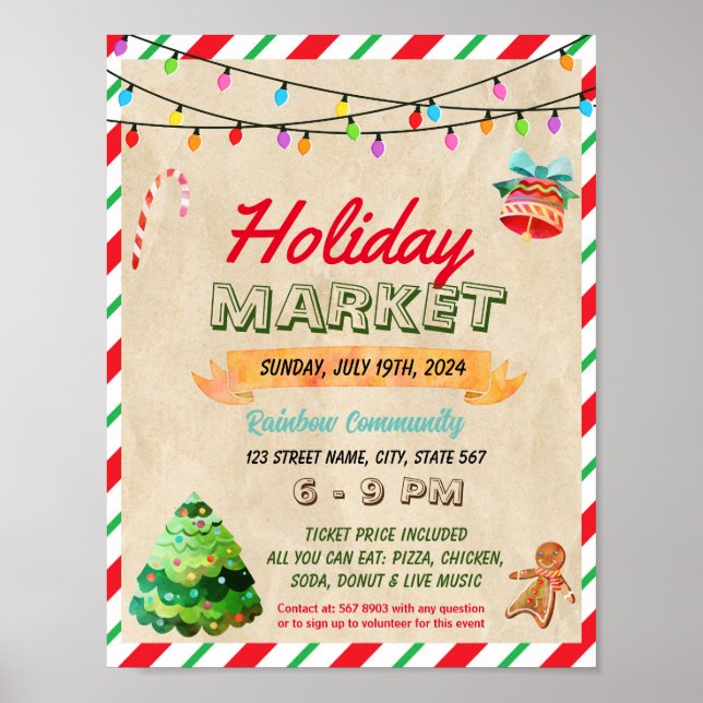 Holiday Market event template Poster (Front)