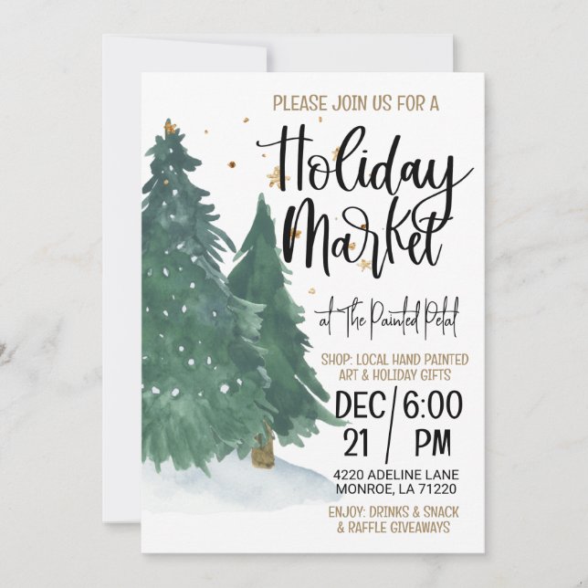 Holiday Market Shopping Invitation (Front)