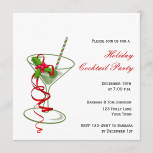 Holiday Martini Cocktail Party Invitation