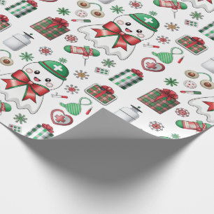 Holiday Medical with Stethoscope Christmas Nurse Wrapping Paper
