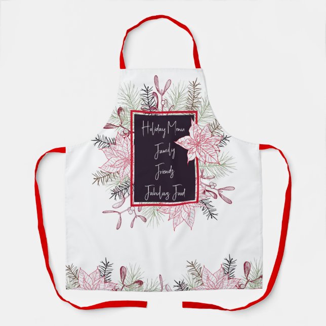 Holiday Menu All-Over Print Apron (Front)