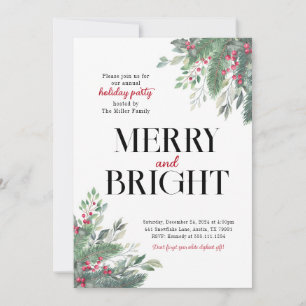 Holiday Merry and Bright Dinner Party Invitation
