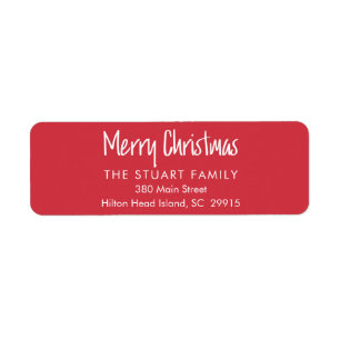 Holiday Merry Christmas Festive Return Address