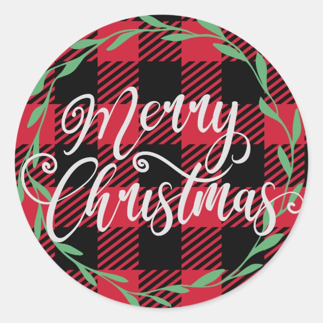 Holiday Merry Christmas Round Sticker Pack (Front)
