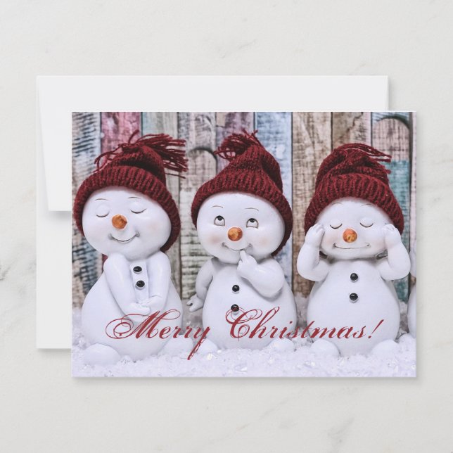 Holiday Merry Christmas winter snowman Card (Front)
