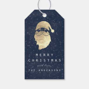 Holiday Merry Gift To Gray Snowman Blue Navy Tags
