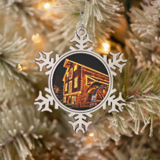 Holiday Mill snowflake pewter christmas ornament