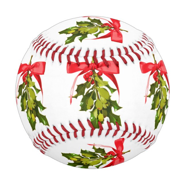 holiday mistletoe baseball (Front)