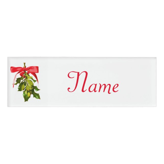 holiday mistletoe name tag (Front)