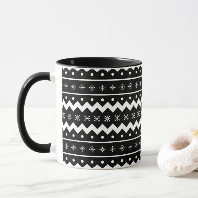 Holiday Mittens Warm Wishes Christmas Coffee Mug (With Donut)
