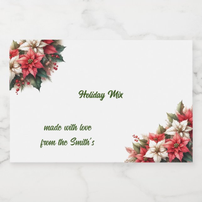 Holiday Mix Poinsettia Plants Food Label (Single Label)