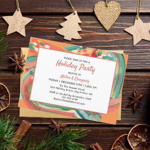 Holiday Modern Abstract Corporate Christmas Party Invitation
