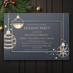 Holiday Modern Chic Corporate Christmas Party Acrylic Invitations
