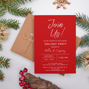 Holiday Modern Chic Corporate Christmas Party Invitation