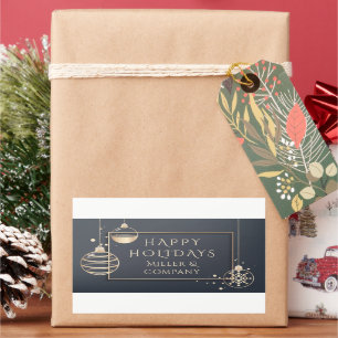Holiday Modern Chic Corporate Christmas Rectangular Sticker