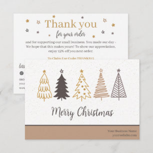 Holiday Modern Script, Thank You Candle Business Enclosure Card