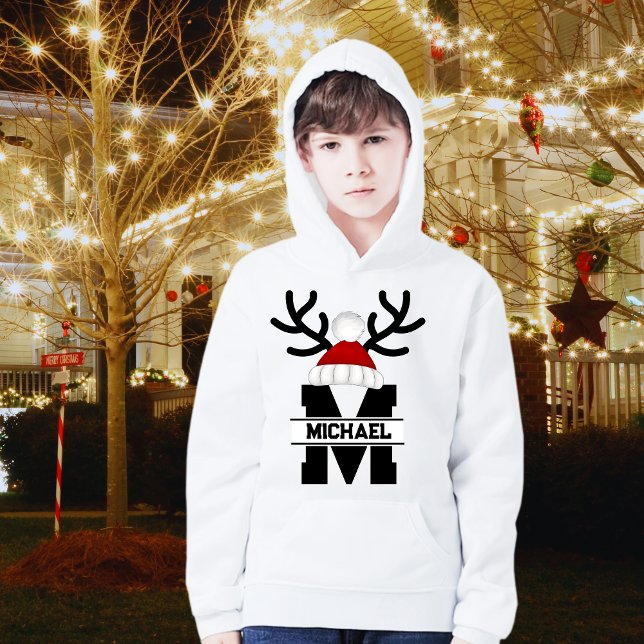 Holiday Monogram Reindeer Matching Family Hoodie (Creator Uploaded)