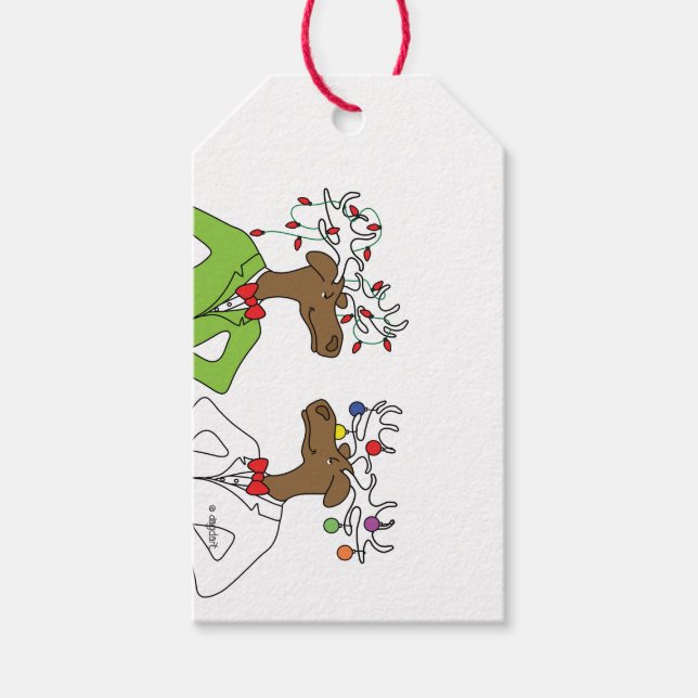 Holiday Moose Gift Tags (Front)
