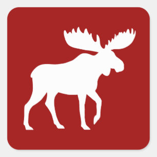Holiday Moose Square Sticker