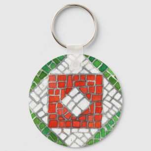 HOLIDAY MOSAIC Aluminium Circle Keychain