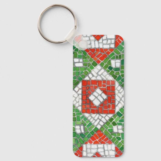 HOLIDAY MOSAIC Aluminium Rectangle Keychain (Front)