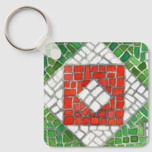 HOLIDAY MOSAIC Aluminium Square Keychain