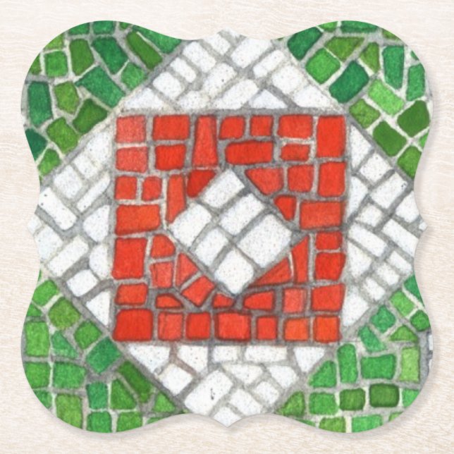 HOLIDAY MOSAIC Bracket Paper Coasters (Front)